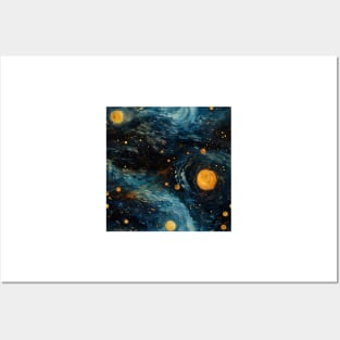 Van Gogh Starry Night Outer Space Pattern 14 Posters and Art